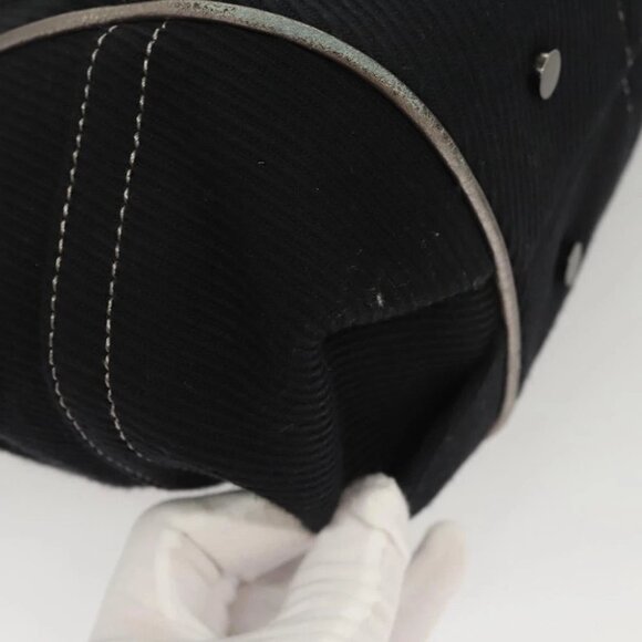 BURBERRY Blue Label Hand Bag Canvas Black Silver Auth - Picture 7 of 16